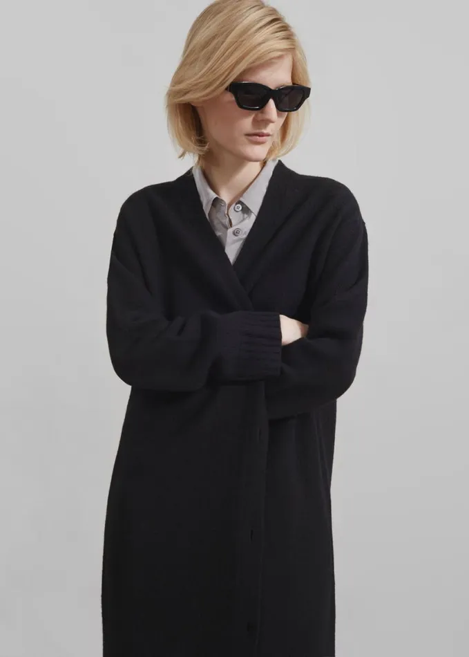 Clothing Women The Frankie Shop Emi Long Knit Cardigan 8211 Black