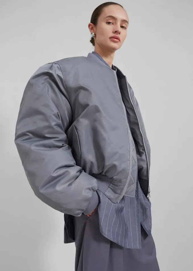 Clothing Women The Frankie Shop Erina Padded Bomber 8211 Grey