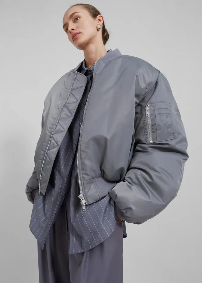 Clothing Women The Frankie Shop Erina Padded Bomber 8211 Grey