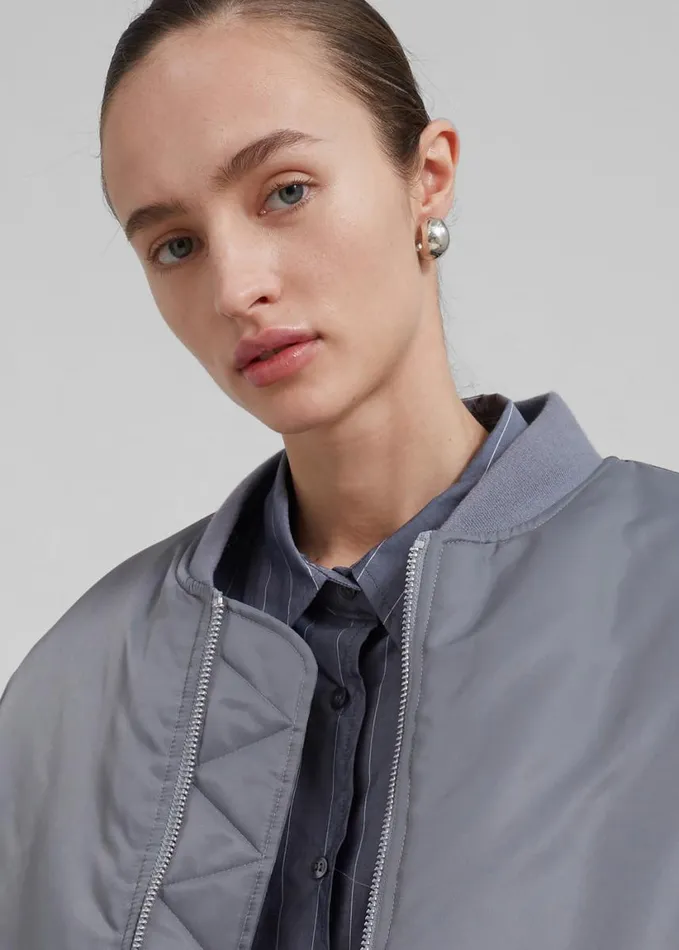 Clothing Women The Frankie Shop Erina Padded Bomber 8211 Grey