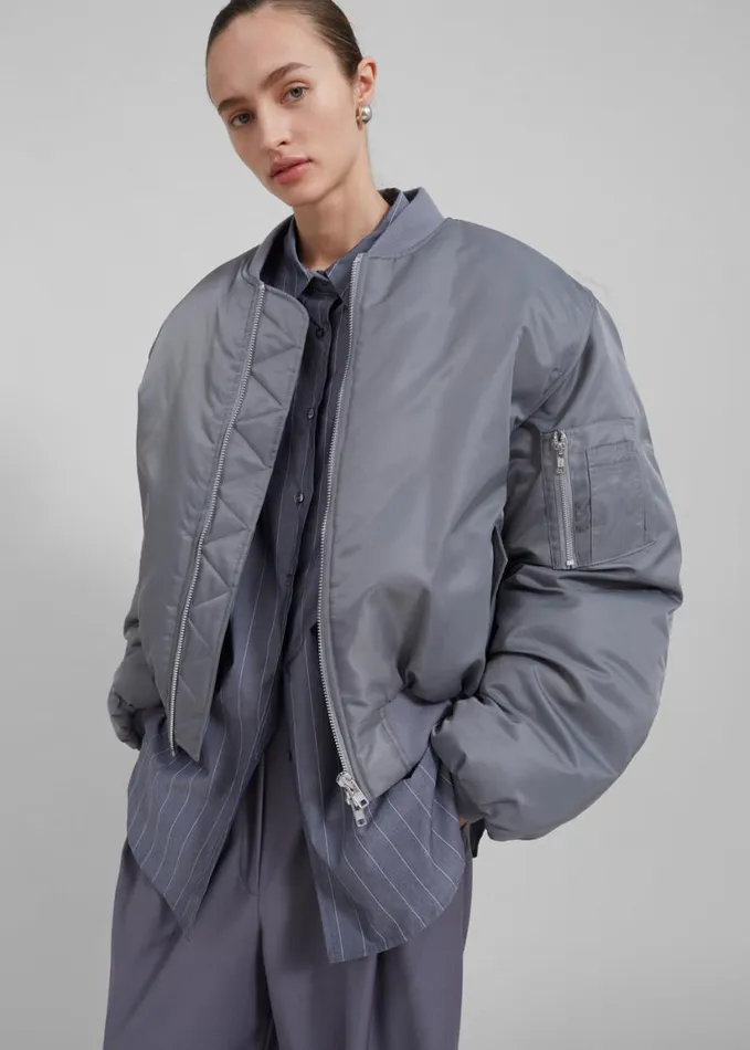 Clothing Women The Frankie Shop Erina Padded Bomber 8211 Grey