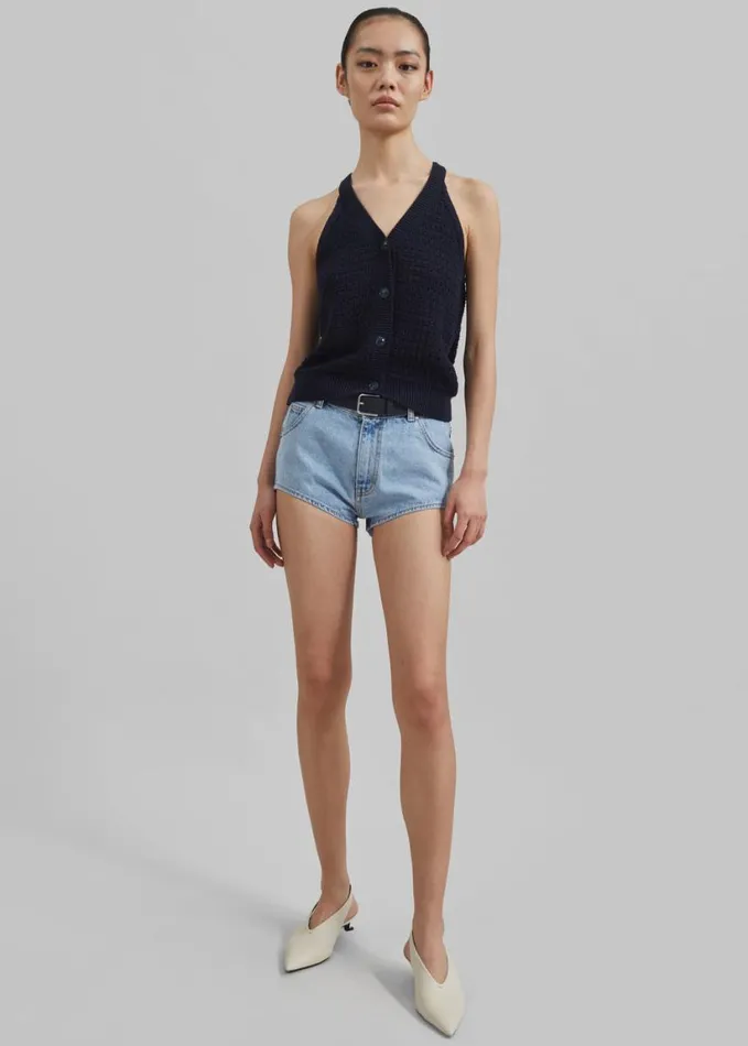 Clothing Women The Frankie Shop Erinne Denim Hot Pants 8211 Worn Wash