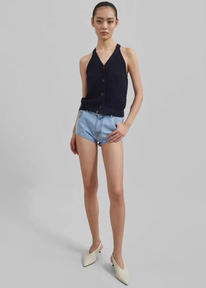 Clothing Women The Frankie Shop Erinne Denim Hot Pants 8211 Worn Wash