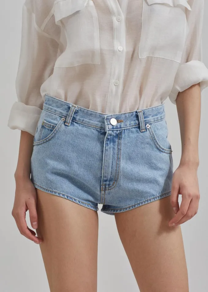 Clothing Women The Frankie Shop Erinne Denim Hot Pants 8211 Worn Wash