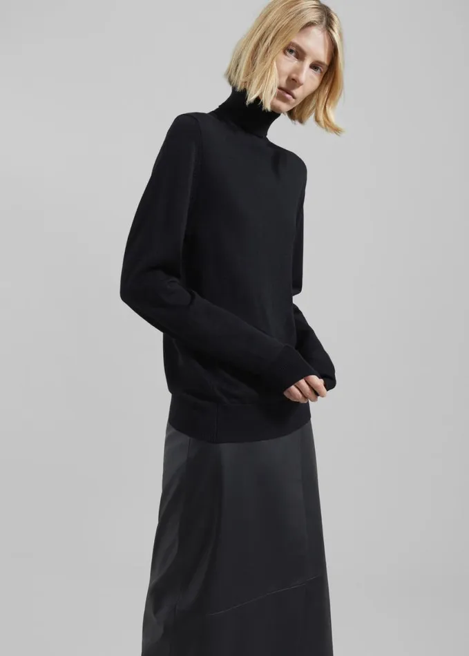 Clothing Women The Frankie Shop Eve Thin Turtleneck Sweater 8211 Black