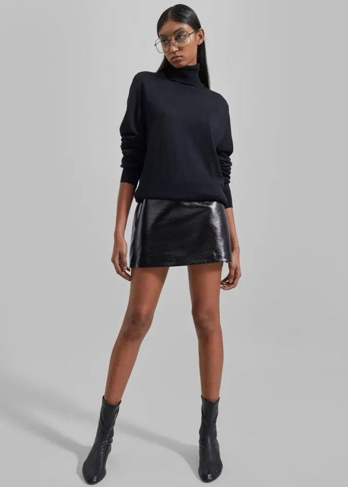 Clothing Women The Frankie Shop Eve Thin Turtleneck Sweater 8211 Black