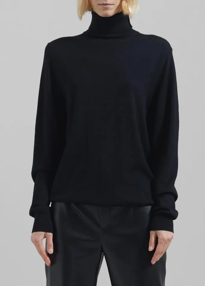 Clothing Women The Frankie Shop Eve Thin Turtleneck Sweater 8211 Black