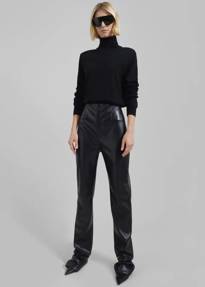 Clothing Women The Frankie Shop Eve Thin Turtleneck Sweater 8211 Black