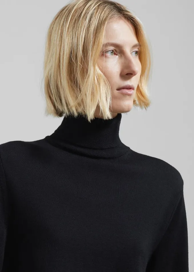 Clothing Women The Frankie Shop Eve Thin Turtleneck Sweater 8211 Black