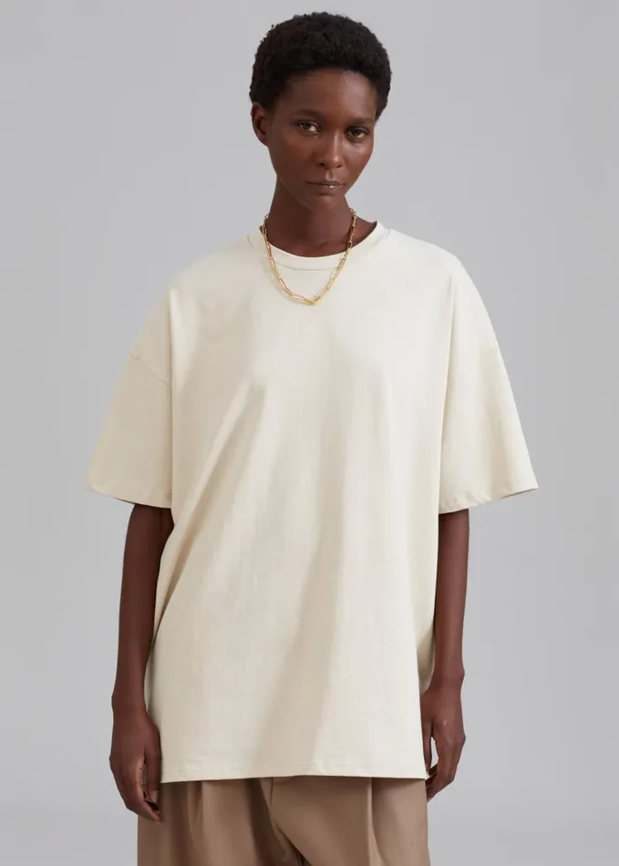 Clothing Women The Frankie Shop Faro Boxy Tee 8211 Beige