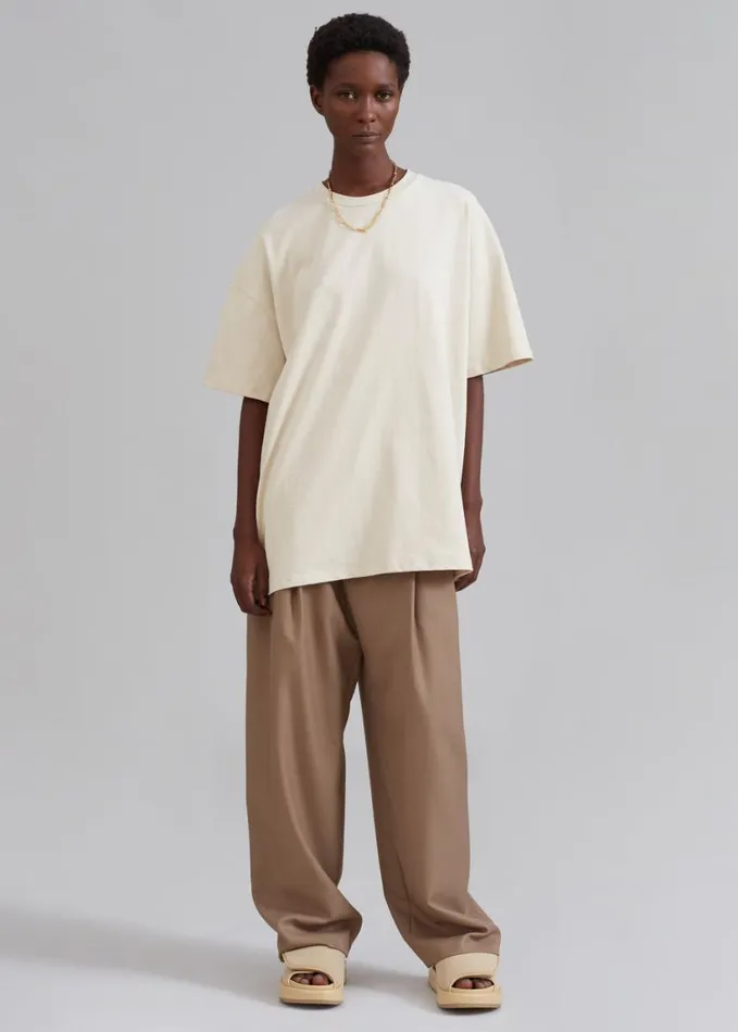 Clothing Women The Frankie Shop Faro Boxy Tee 8211 Beige