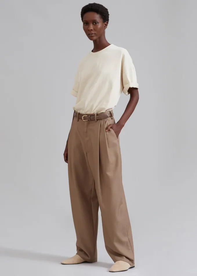 Clothing Women The Frankie Shop Faro Boxy Tee 8211 Beige