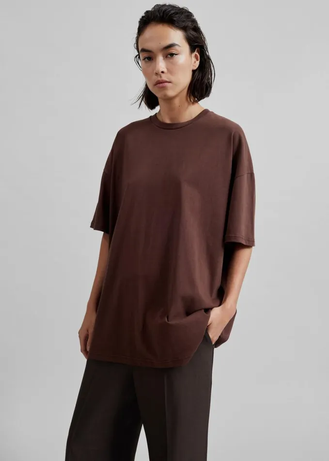 Clothing Women The Frankie Shop Faro Boxy Tee 8211 Brown