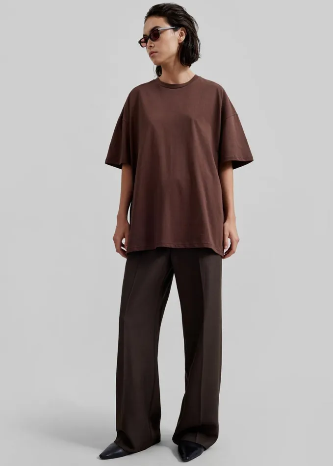 Clothing Women The Frankie Shop Faro Boxy Tee 8211 Brown