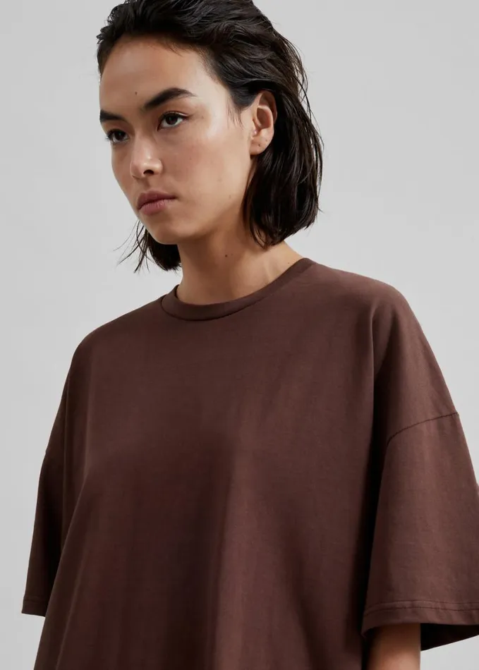 Clothing Women The Frankie Shop Faro Boxy Tee 8211 Brown