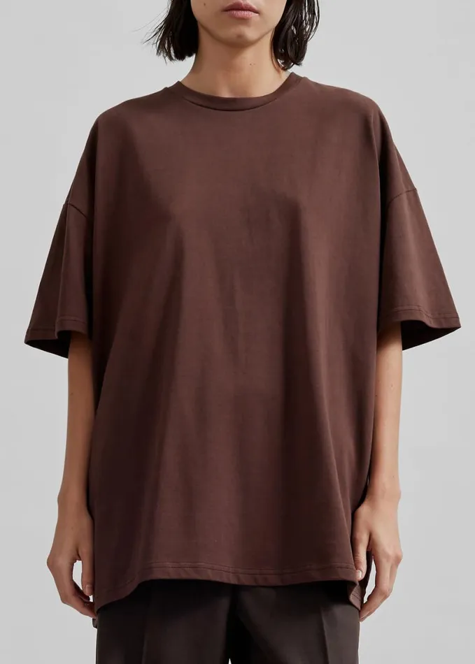 Clothing Women The Frankie Shop Faro Boxy Tee 8211 Brown