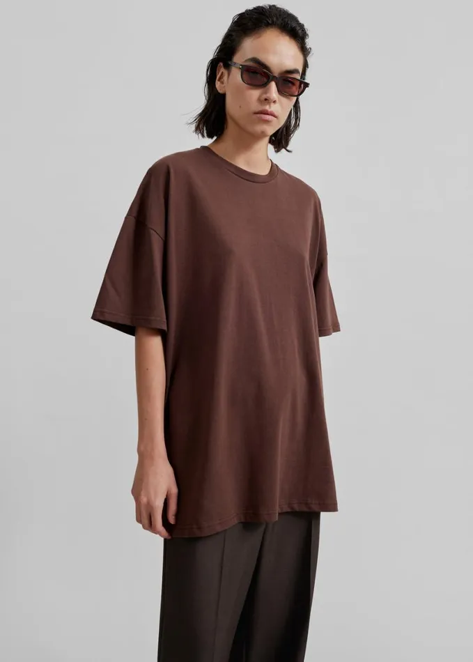 Clothing Women The Frankie Shop Faro Boxy Tee 8211 Brown