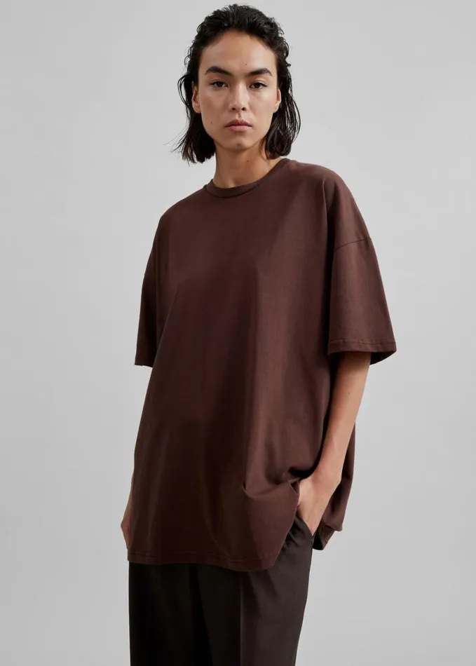 Clothing Women The Frankie Shop Faro Boxy Tee 8211 Brown