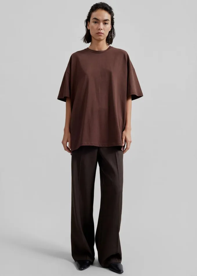 Clothing Women The Frankie Shop Faro Boxy Tee 8211 Brown