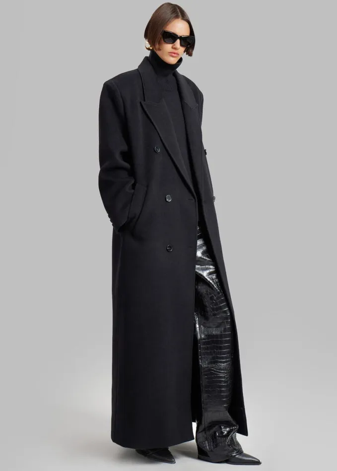 Clothing Women The Frankie Shop Gaia Double Breasted Coat 8211 Black