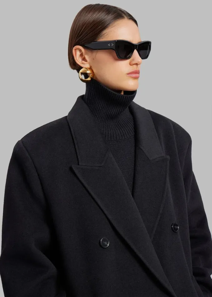 Clothing Women The Frankie Shop Gaia Double Breasted Coat 8211 Black