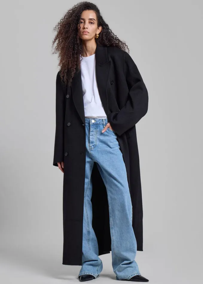 Clothing Women The Frankie Shop Gaia Double Breasted Coat 8211 Black