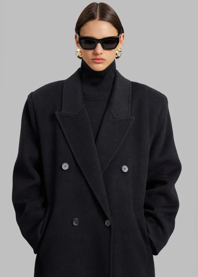 Clothing Women The Frankie Shop Gaia Double Breasted Coat 8211 Black