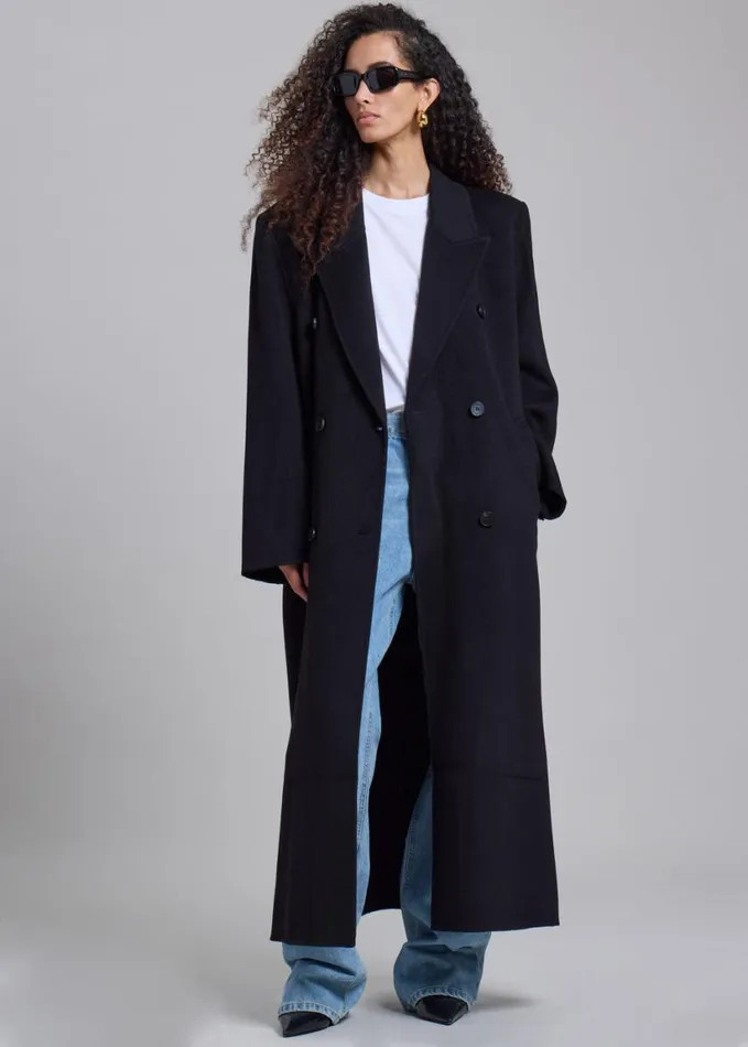 Clothing Women The Frankie Shop Gaia Double Breasted Coat 8211 Black