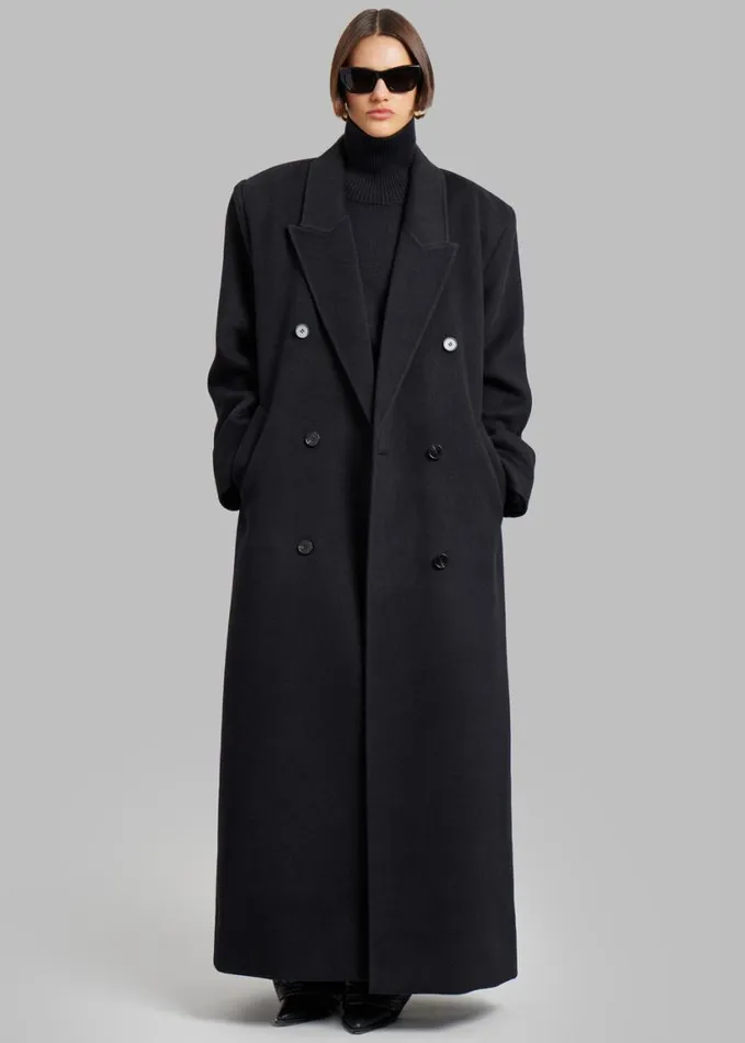 Clothing Women The Frankie Shop Gaia Double Breasted Coat 8211 Black