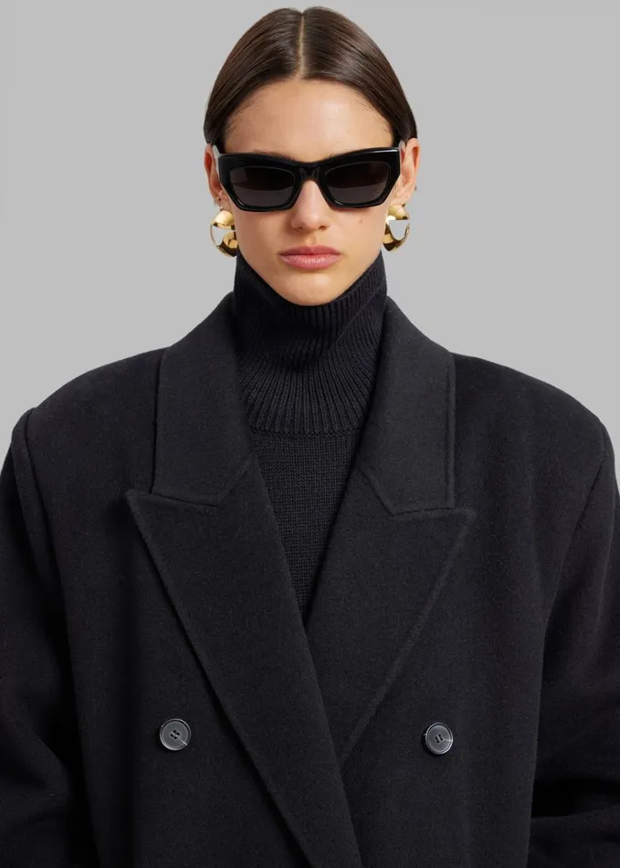 Clothing Women The Frankie Shop Gaia Double Breasted Coat 8211 Black