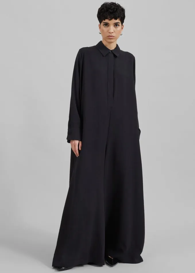 Clothing Women The Frankie Shop Gatsby Oversized Jumpsuit 8211 Black
