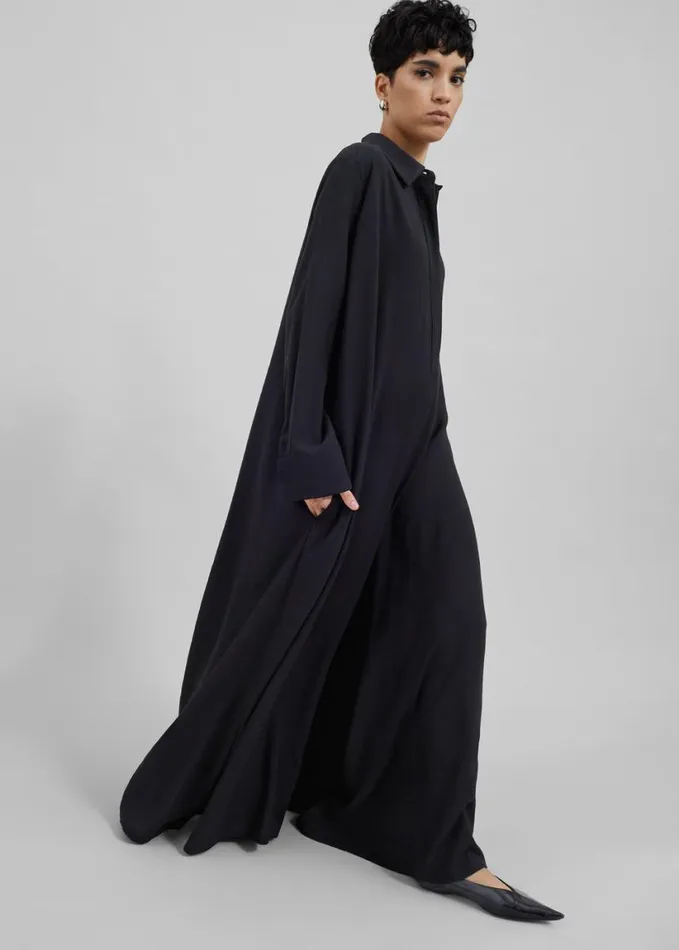 Clothing Women The Frankie Shop Gatsby Oversized Jumpsuit 8211 Black