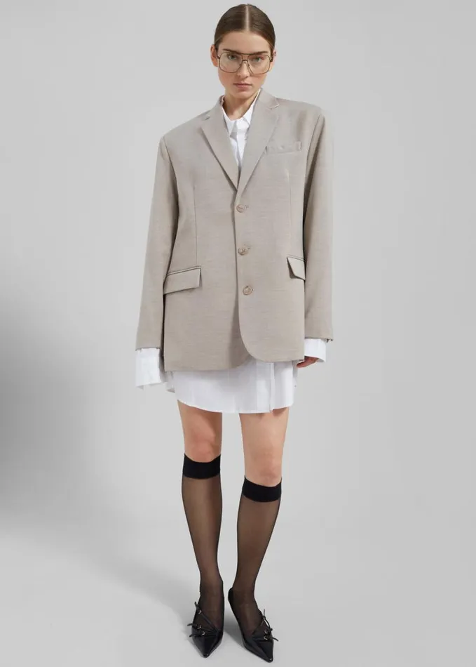 Clothing Women The Frankie Shop Gelso Oversized Blazer 8211 Light Taupe Melange
