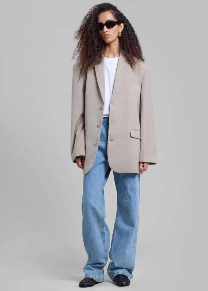 Clothing Women The Frankie Shop Gelso Oversized Blazer 8211 Light Taupe Melange