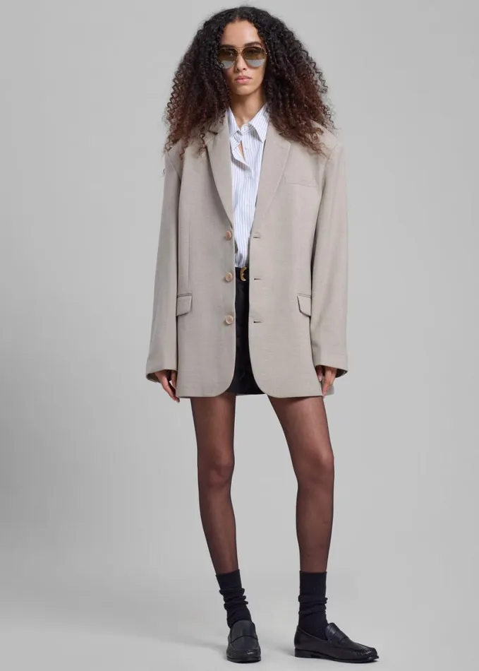 Clothing Women The Frankie Shop Gelso Oversized Blazer 8211 Light Taupe Melange