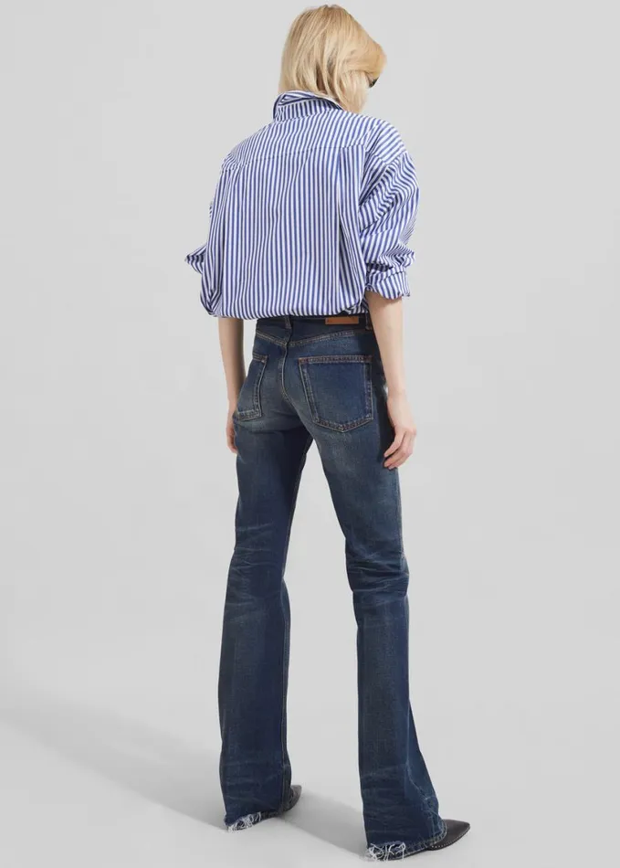 Clothing Women The Frankie Shop Haikure Flora Flared Jeans 8211 Vintage Blue