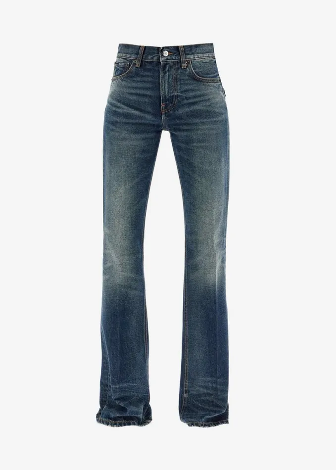 Clothing Women The Frankie Shop Haikure Flora Flared Jeans 8211 Vintage Blue