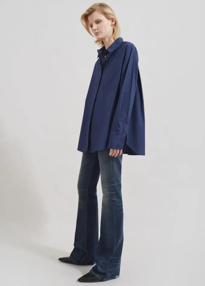Clothing Women The Frankie Shop Haikure Flora Flared Jeans 8211 Vintage Blue
