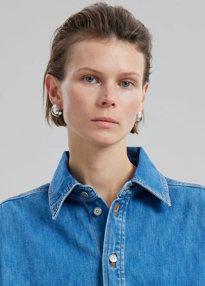 Clothing Women The Frankie Shop Haikure Tilda Two Tone Denim Jumpsuit 8211 Piano Blue