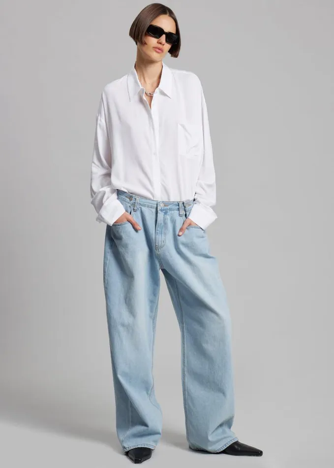 Clothing Women The Frankie Shop Hayla Denim Pants 8211 Light Wash