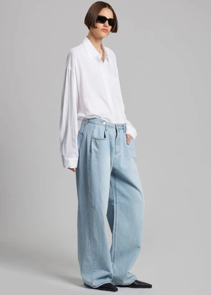 Clothing Women The Frankie Shop Hayla Denim Pants 8211 Light Wash