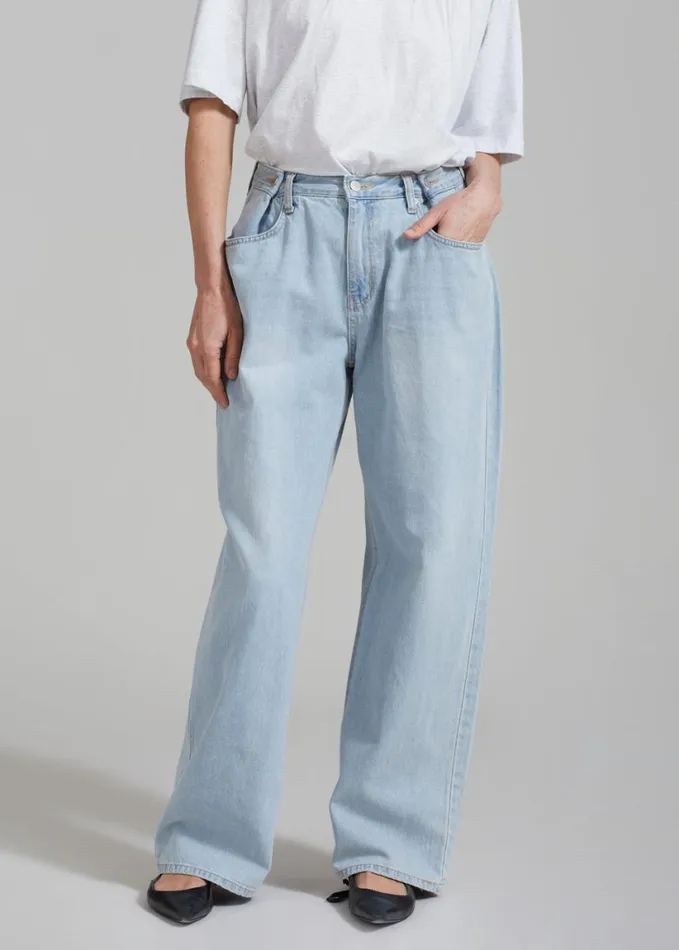 Clothing Women The Frankie Shop Hayla Denim Pants 8211 Light Wash