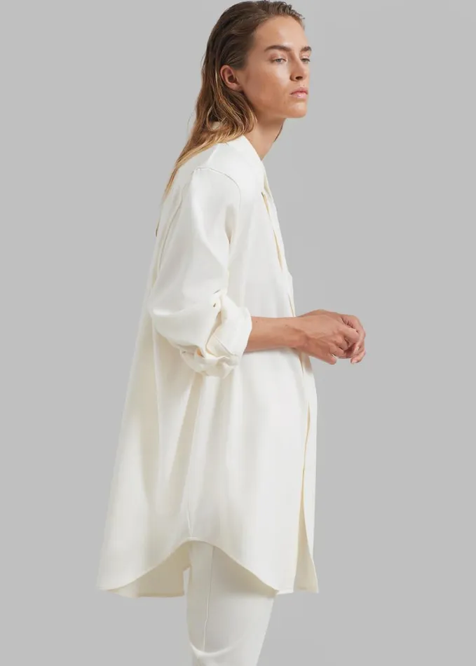 Clothing Women The Frankie Shop Hollis Padded Shoulder Shirt 8211 Ivory