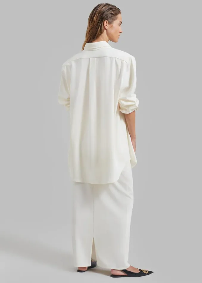 Clothing Women The Frankie Shop Hollis Padded Shoulder Shirt 8211 Ivory