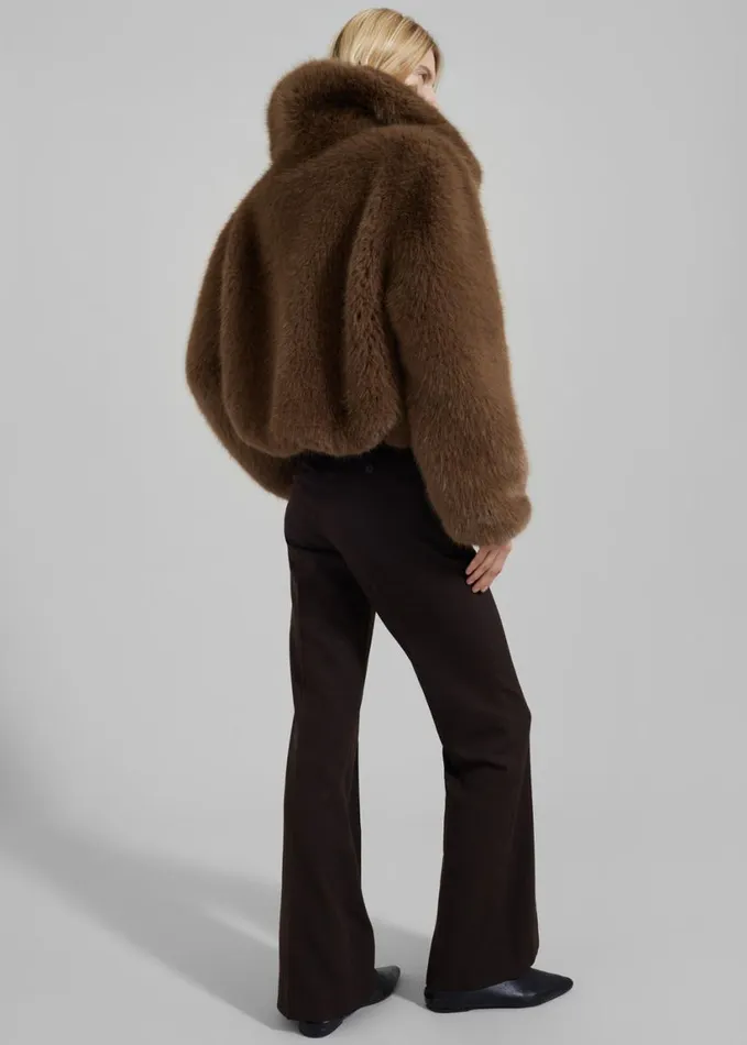 Clothing Women The Frankie Shop Hope Faux Fur Jacket 8211 Camel