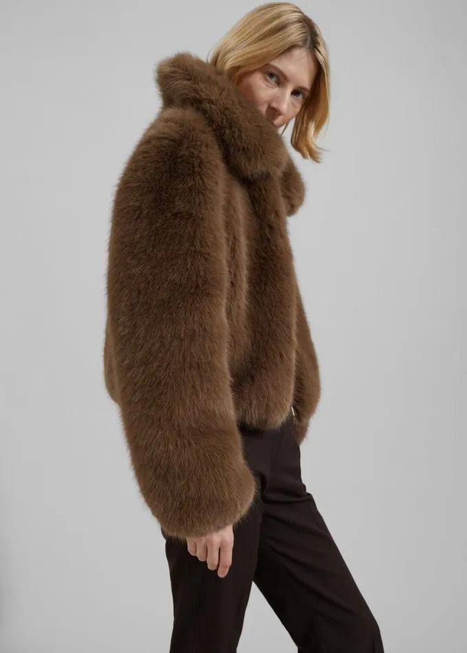 Clothing Women The Frankie Shop Hope Faux Fur Jacket 8211 Camel