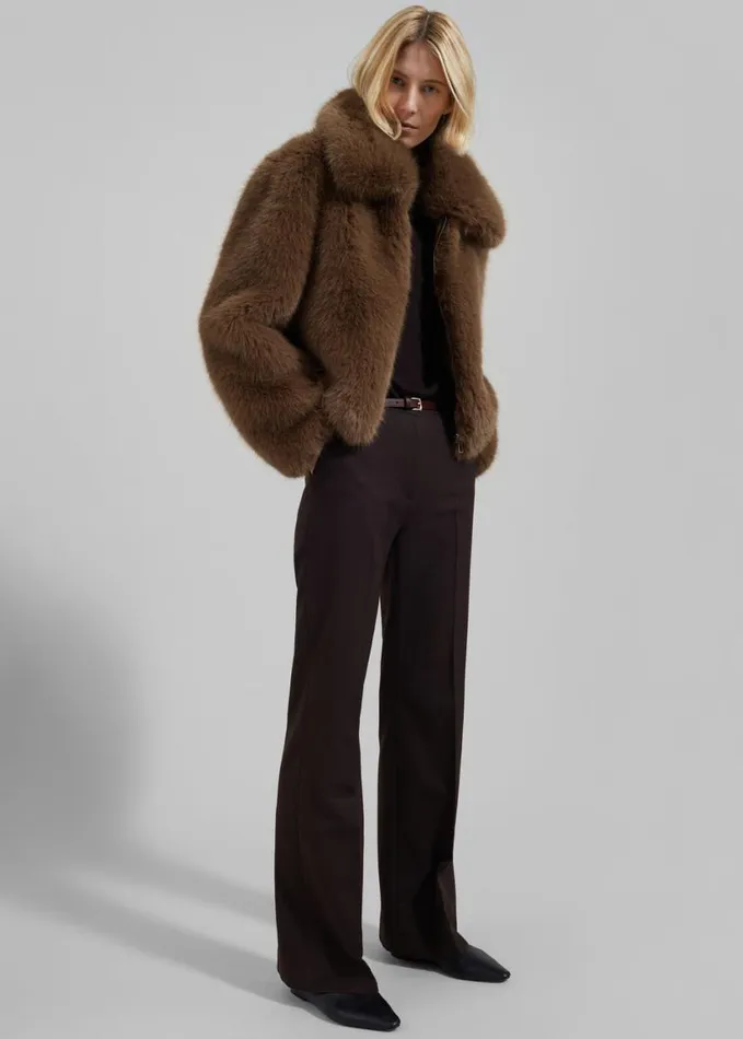 Clothing Women The Frankie Shop Hope Faux Fur Jacket 8211 Camel