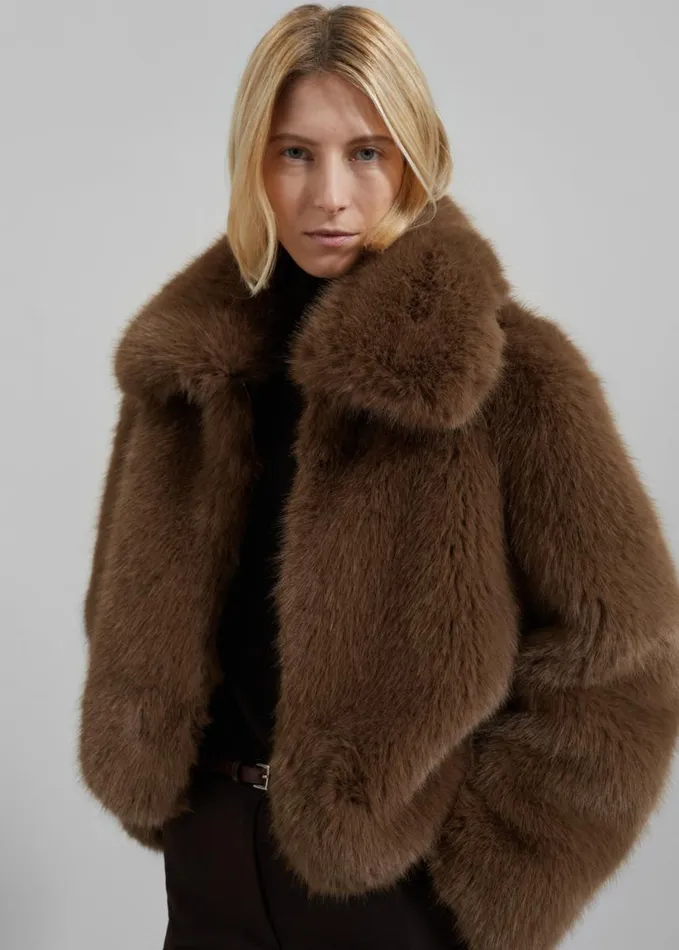 Clothing Women The Frankie Shop Hope Faux Fur Jacket 8211 Camel
