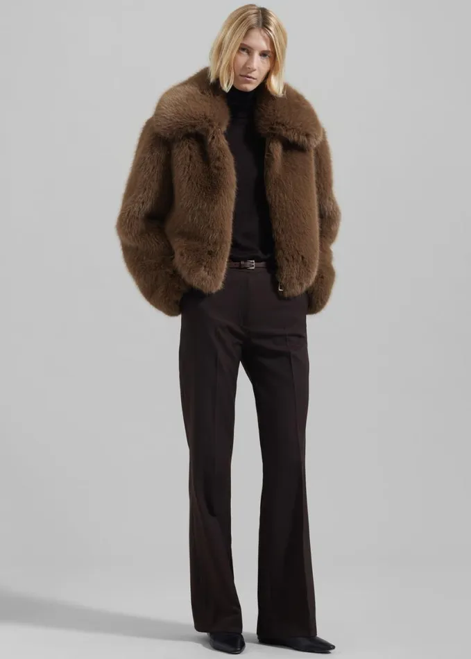 Clothing Women The Frankie Shop Hope Faux Fur Jacket 8211 Camel