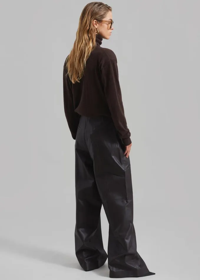 Clothing Women The Frankie Shop Ines Thin Padded Turtleneck 8211 Brown